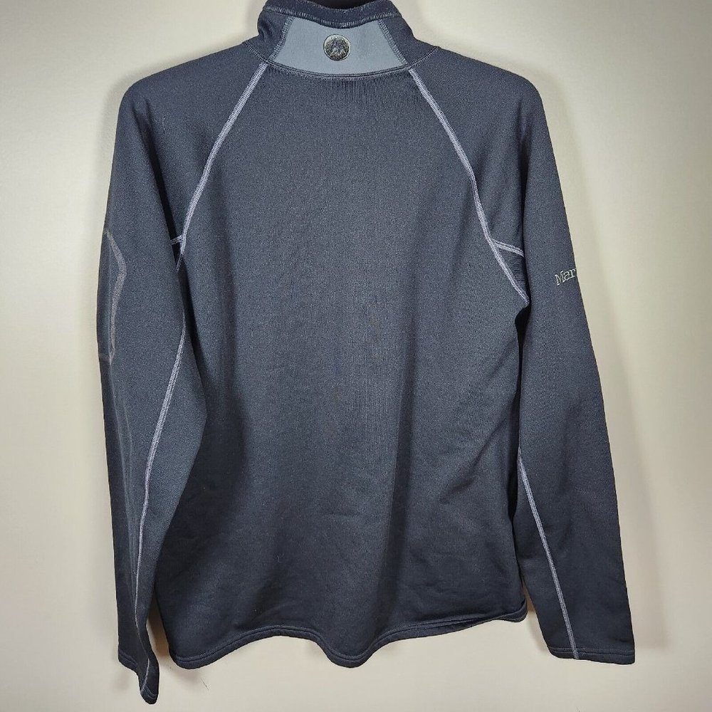 Marmot Sweater Mens Large Black 1/4 Zip Jacket Lined Pullover Outdoor Hiking - Picture 6 of 14